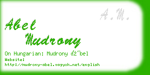 abel mudrony business card